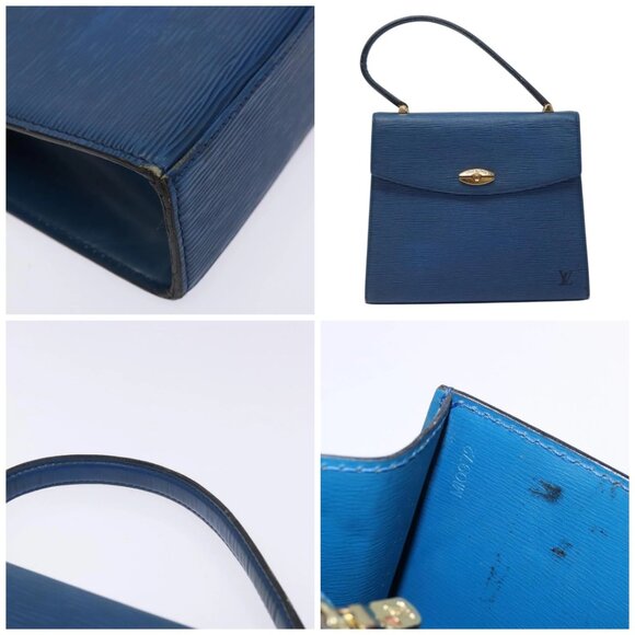 LOUIS VUITTON Epi Malesherbes Hand Bag Blue - Picture 10 of 14